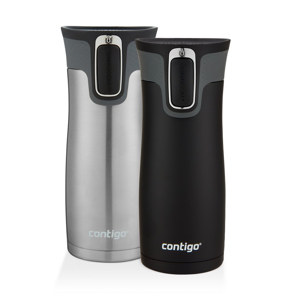 Contigo® West Loop 2.0 Stainless Steel Travel Mug with AUTOSEAL® Lid, 16oz, 2-Pack - Monaco & Stainless Steel