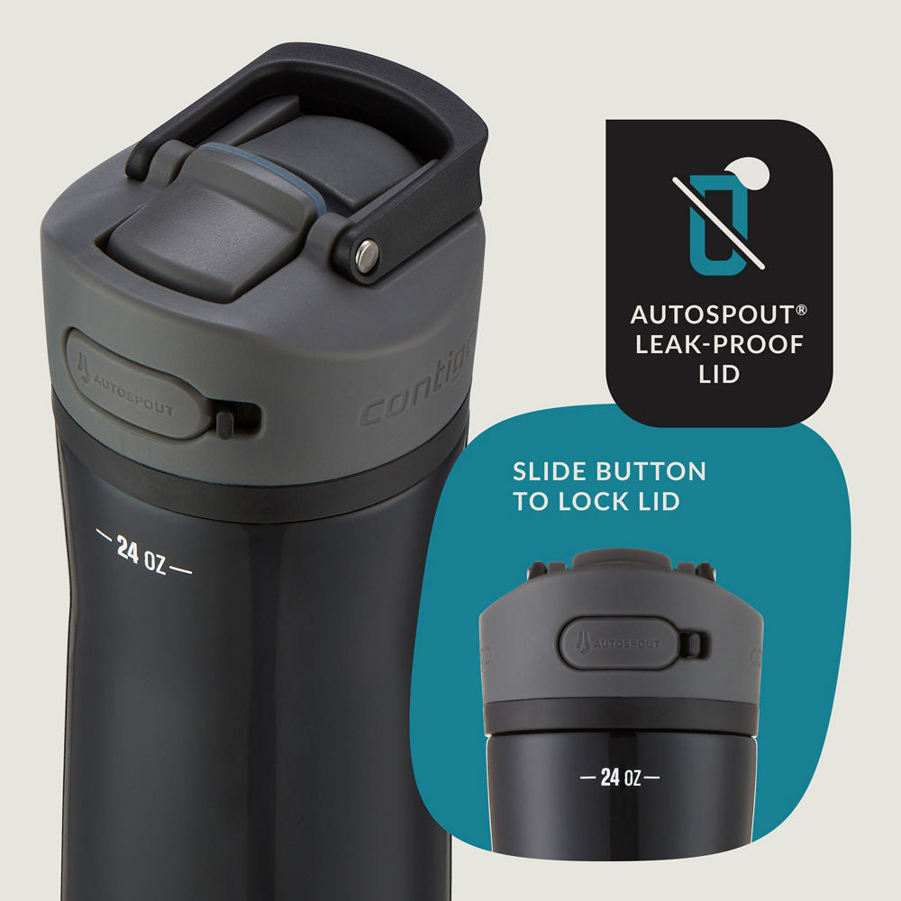 Contigo® Ashland Chill 2.0 Stainless Steel Water Bottle with AUTOSPOUT® Lid, 24oz - Licorice - image 2