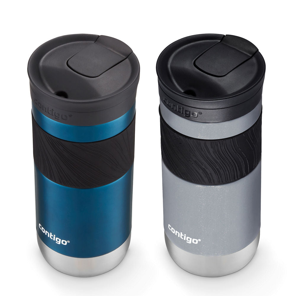 Contigo® Byron 2.0 Stainless Steel Travel Mug with SNAPSEAL™ Lid and Grip, 16oz, 2-Pack - Blueberry & Gold Morel - image 2