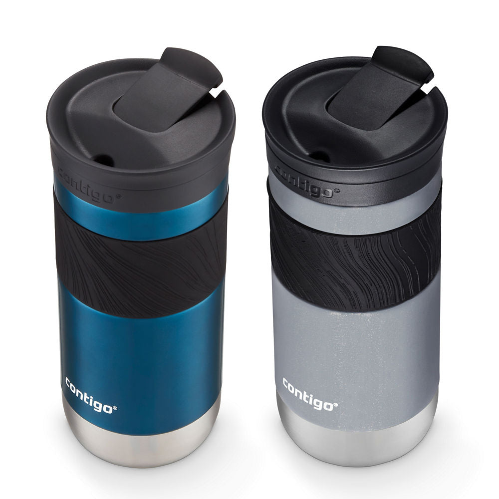 Contigo® Byron 2.0 Stainless Steel Travel Mug with SNAPSEAL™ Lid and Grip, 16oz, 2-Pack - Blueberry & Gold Morel - image 3