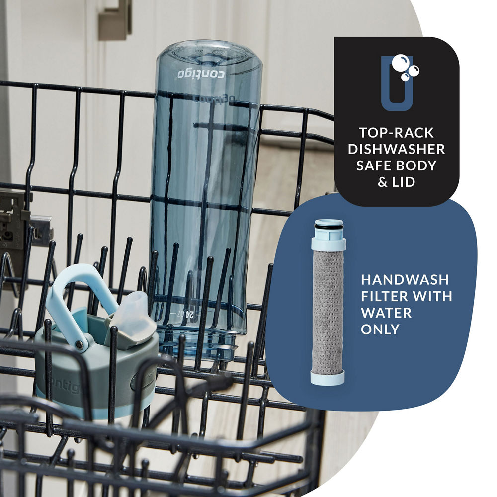 Contigo® Wells Plastic Filter Water Bottle with AUTOSPOUT® Straw Lid and Replacement Filter, 24 Oz. - Dark Ice & Purity - image 5