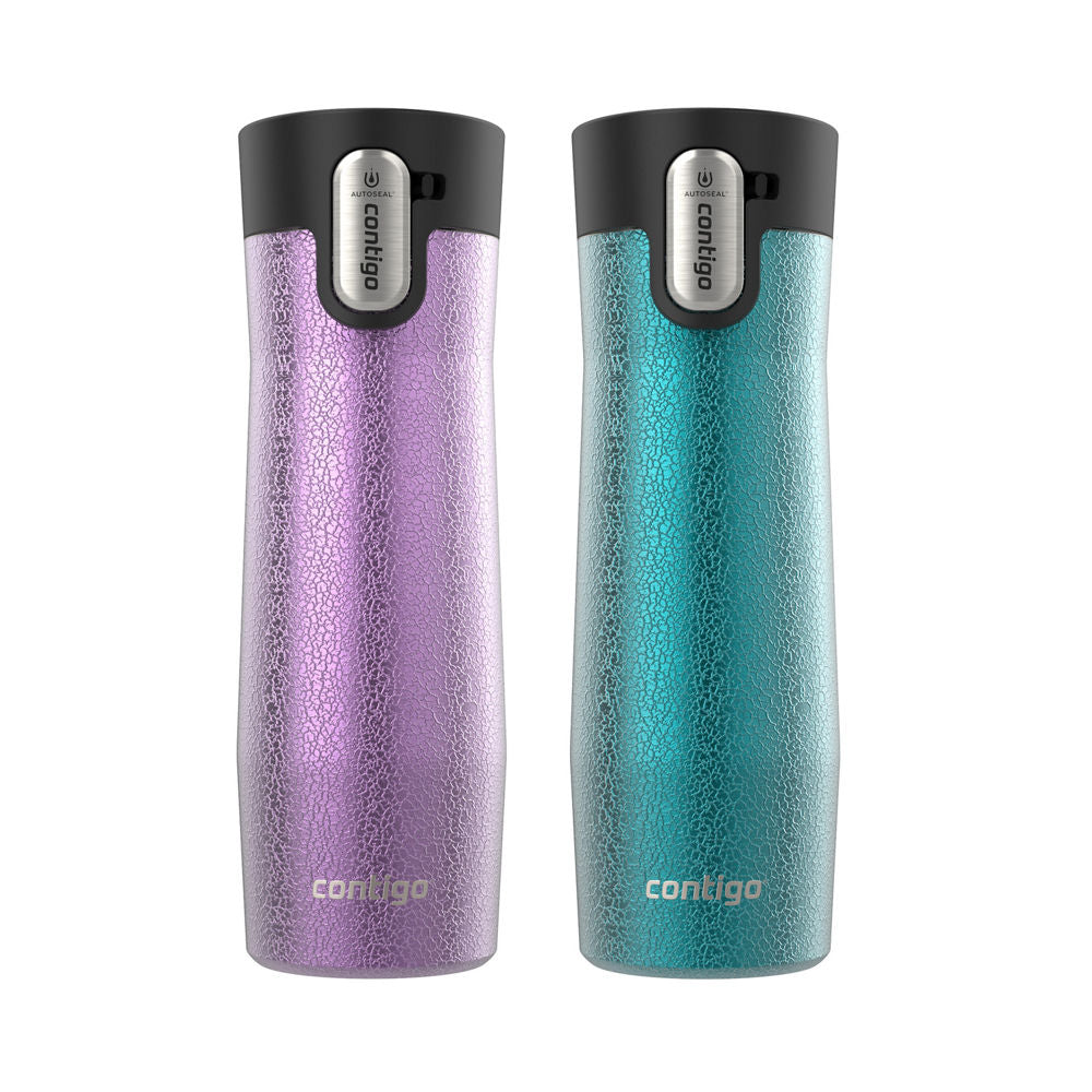 Contigo® West Loop 3.0 Stainless Steel Travel Mug with AUTOSEAL® Lid, 20oz, 2-Pack - Crystal Pansy & Crystal Juniper
