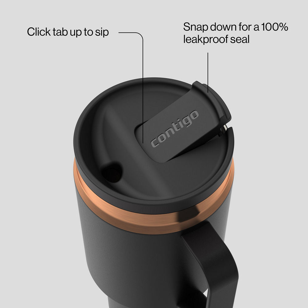 30 oz SnapSeal™ Tumbler (w/ Straw & Handle) - Licorice Bronze - image 2