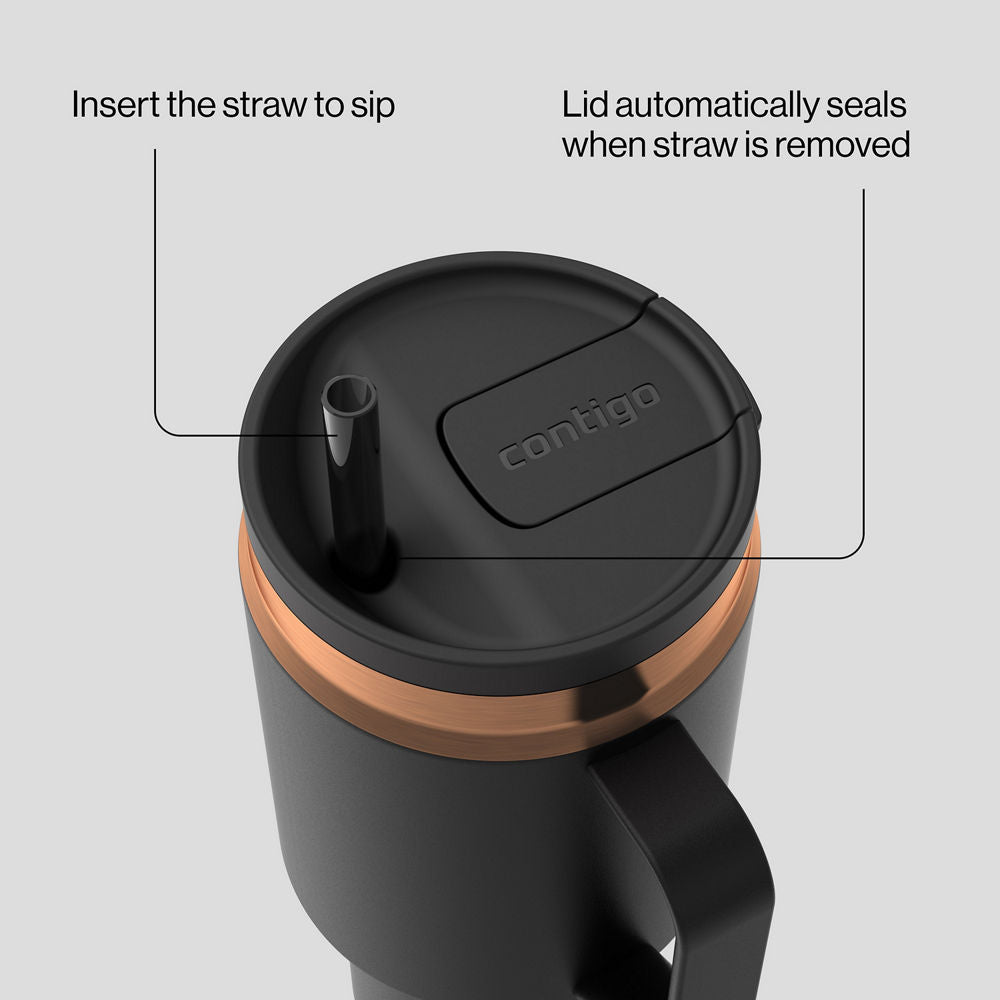 30 oz SnapSeal™ Tumbler (w/ Straw & Handle) - Licorice Bronze - image 3