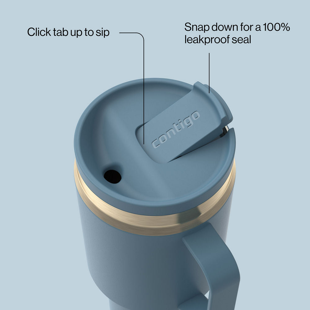 30 oz SnapSeal™ Tumbler (w/ Straw & Handle) - Denim Champagne - image 2
