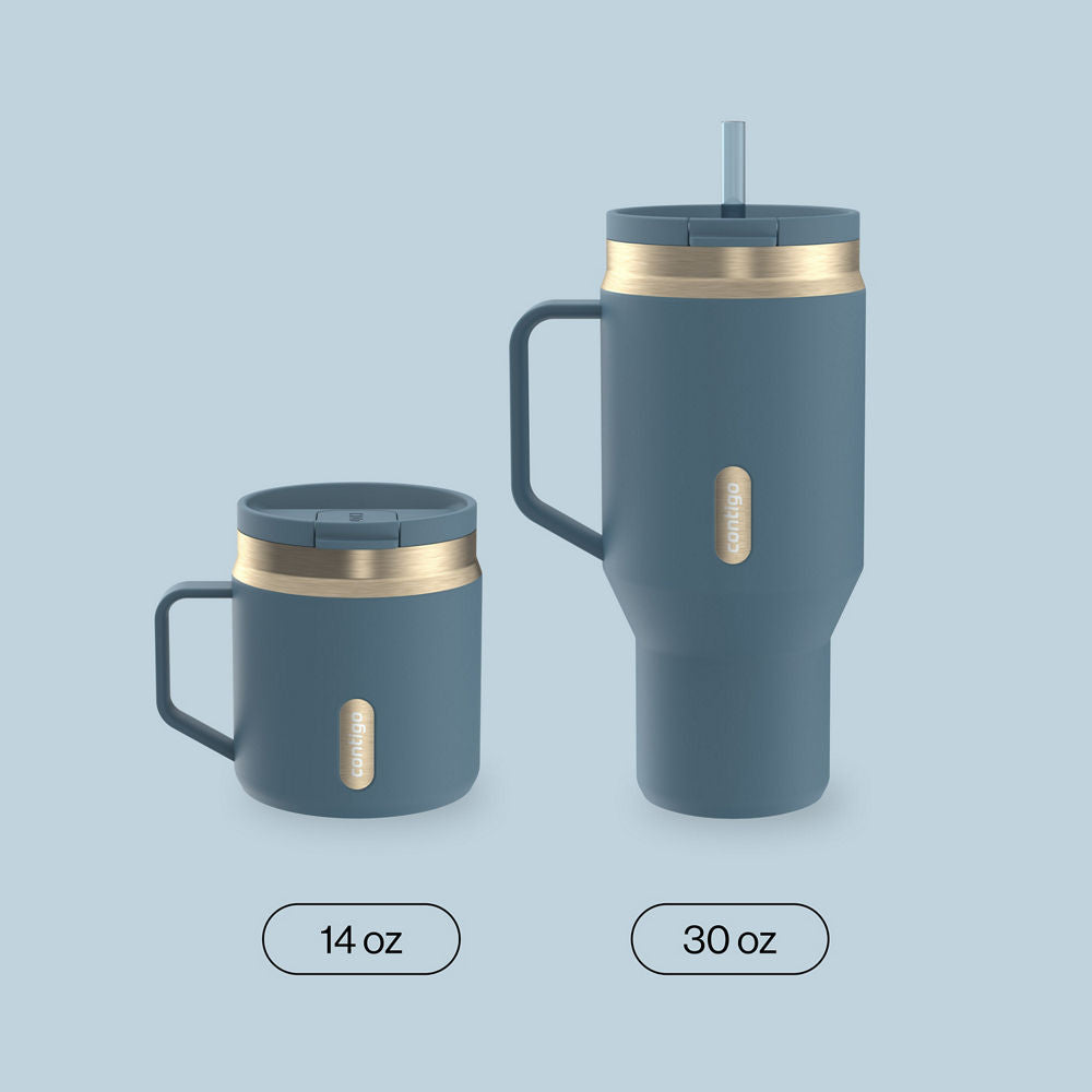 30 oz SnapSeal™ Tumbler (w/ Straw & Handle) - Denim Champagne - image 4