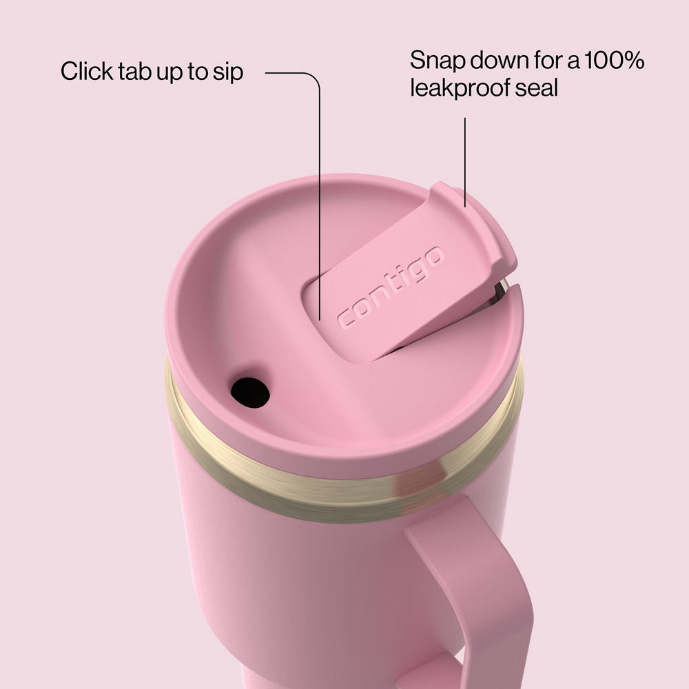 30 oz SnapSeal™ Tumbler (w/ Straw & Handle) - Pink Diamond Champagne - image 2