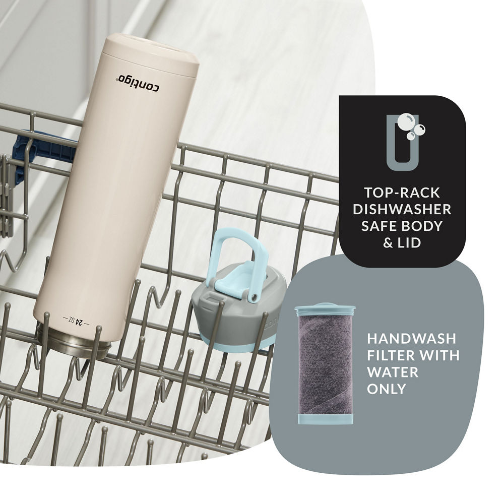 Contigo® Clybourn Chill Freeflow Filtration Stainless Steel Water Bottle with AUTOSEAL® Lid, 24oz - Salt - image 5
