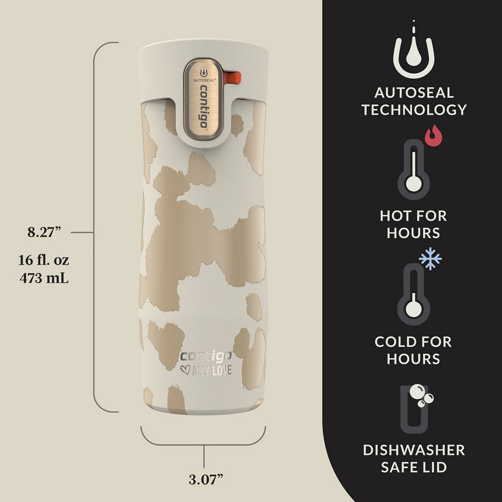 Contigo® x Ally Love West Loop 3.0 Stainless Steel Travel Mug with AUTOSEAL® Easy-Clean Lid, 16oz - Oatmilk - image 3