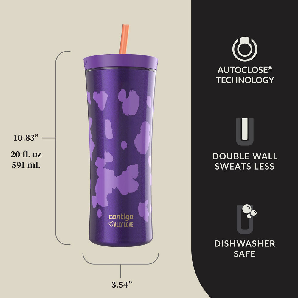 Contigo® x Ally Love Streeterville AUTOCLOSE® Shake & Go® Tumbler, 20oz - Violet - image 3