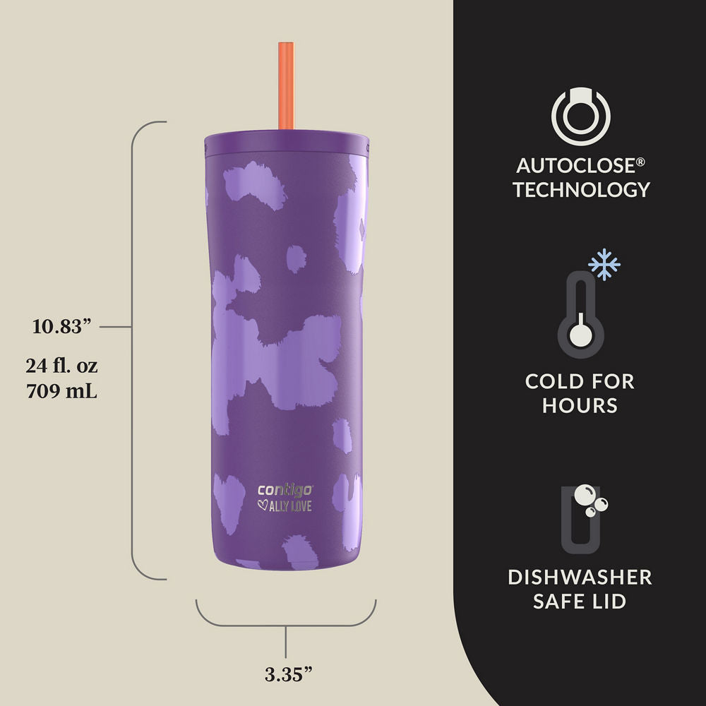 Contigo® x Ally Love Streeterville 2.0 Stainless Steel Tumbler with Straw, 24oz - Violet - image 3