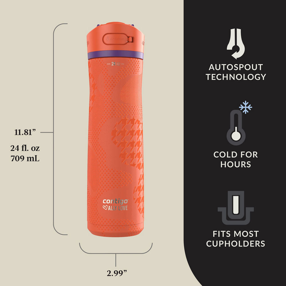 Contigo® x Ally Love Ashland Chill 2.0 Stainless Steel Water Bottle with AUTOSPOUT® Lid, 24oz - Violet - image 3
